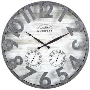 lot 2958 image: FirsTime & Co.� Shiplap Farmhouse Outdoor Wall Clock, Light Gray, 18 x 2.5 x 18 in