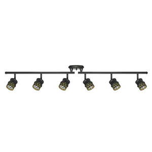lot 3030 image: Globe Electric 50 Watt Grayson 6-Light Oil Rubbed Bronze Foldable Track Lighting 59086
