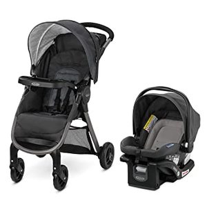 lot 2921 image: Graco FastAction SE Travel System  Includes Quick Folding Stroller and SnugRide 35 Lite Infant Car Seat, Redmond - Retail $234.99