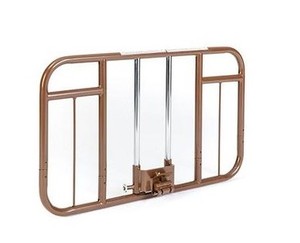 lot 3041 image: Invacare Clamp On Half Length Bed Rail, Brown