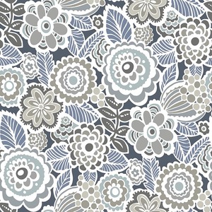 lot 11177 image: NuWallpaper Dream On Navy Peel &amp Stick Wallpaper, Blue&nbsp
