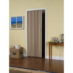 lot 2333 image: Spectrum Sienna PVC Accordion Folding Door 36wide x 80high Timber Beige Color