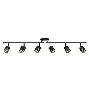 lot 3000 image: Globe Electric 50 Watt Grayson 6-Light Oil Rubbed Bronze Foldable Track Lighting 59086