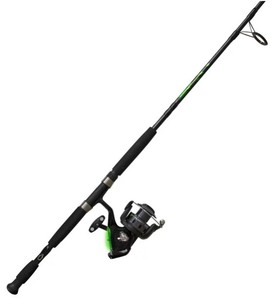 lot 2185 image: Zebco Bite Alert Snap Together Fishing Rod, Green
