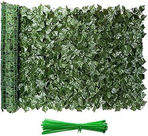 lot 2137 image: Artificial Ivy Privacy Fence Screen Squares Faux Ivy Privacy Wall set of 4