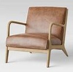 lot 2171 image: Johnson Faux Leather Exposed Arm Chair (stock photo approximate)