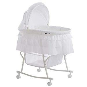 lot 2328 image: Dream On Me Lacy Portable 2-in-1 Bassinet, White
