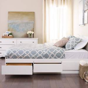 lot 2206 image: Full Mates Platform Storage Bed with 6 Drawers White (Box 1 of 3)