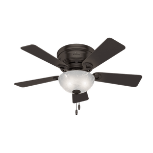 lot 2220 image: Hunter Fan 42 Haskell Low Profile Ceiling Fan with Light in Premier Bronze