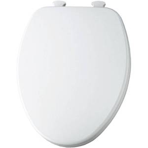 lot 1515 image: Church 585EC Lift-Off Wood Elongated Toilet Seat, Available in Various Colors, 14 x 18, White