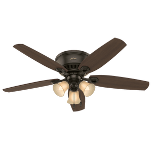 lot 1446 image: Hunter 52 Builder New Bronze Ceiling Fan with Light Kit and Pull Chain