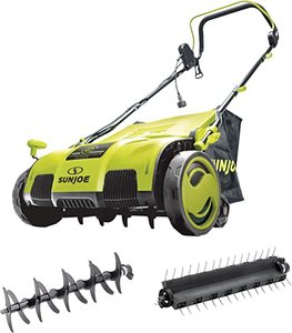 lot 2225 image: Sun Joe Electric Walk Behind Push Lawn Dethatcher - Scarifier w Collection Bag
