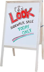 lot 2402 image: White Board Cafe Sidewalk Sign, A-frame