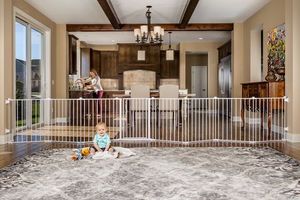 lot 77009 image: Regalo 192-Inch Super Wide Adjustable Baby Gate and Play Yard, 4-In-1, Bonus Kit, Includes 4 Pack of Wall Mounts