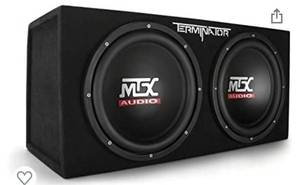 lot 77014 image: MTX Audio Terminator Series TNE212D 1,200-Watt Dual 12-Inch Sub Enclosure