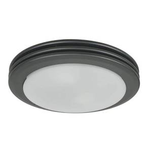lot 77026 image: Hunter Saturn Decorative Bath Fan in Matte White 80 CFM Ceiling Installation Bathroom Exhaust Fan with Lighting, Black
