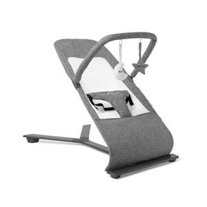 lot 77048 image: Baby Delight Go With Me Alpine - Deluxe Portable Bouncer in Charcoal Tweed - For Use 0-6 Months or up to 20lbs