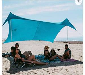 lot 77068 image: Neso Tents Gigante Beach Tent, 8ft Tall, 11 x 11ft, Biggest Portable Beach Shade, UPF 50 Sun Protection, Reinforced Corners and Cooler Pocket