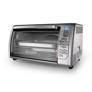 lot 77069 image: BlackDecker - 6-Slice Countertop Convection Toaster Oven - Stainless Steel