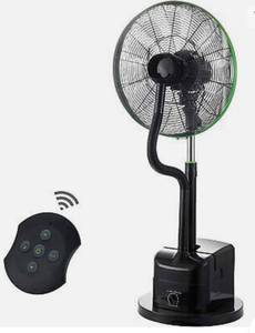 lot 77081 image: Simple Deluxe 18 Inch Misting Fan Adjustable Height Oscillating Cooling Pedestal