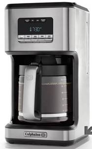 lot 77092 image: Calphalon 14-Cup Programmable Coffee Maker - Stainless Steel Drip Coffee Maker with Glass Carafe, High Performance Heating