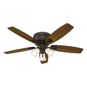 lot 13 image: Oakhurst 52 In. LED Indoor Low Profile New Bronze Ceiling Fan With Light Kit