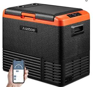 lot 71 image: AAOBOSI 12 Volt Car Refrigerator 53 Quart (50L) RV Portable Refrigerator Freezer APP Control Car Fridge Cooler -4��-68�� Electric Compressor Cooler 1224V DC & 100-240V AC Travel Refrigerator for Car, Camping,Truck,RV and Home Use