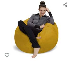 lot 93 image: Sofa Sack Bean Bag Chair 3 Memory Foam Furniture Bean Bag - Medium Sofa with Soft Micro Fiber Cover - Yellow