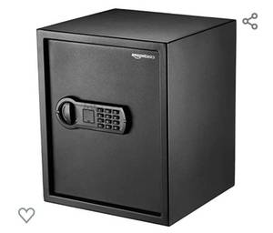lot 95 image: Amazon Basics Steel Home Security Safe with Programmable Keypad - Secure Documents, Jewelry, Valuables - 1.52 Cubic Feet, 13.8 x 13 x 16.5 Inches, Black