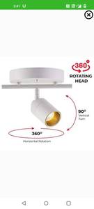 lot 97 image: VidaLite LED Track 7W Three Bulb Fixed Rail Ceiling Lighting with Rotating Heads 3000K Modern Interior Spotlight for Kitchen Art and Living Room, 2450 Lumens, 3, White