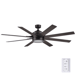 lot 293 image: Honeywell 62 Xerxes Matte Black Remote Control Ceiling Fan 8 Blades