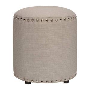 lot 295 image: Hillsdale Furniture Laura Round Backless Upholstered Vanity Stool Linen Gray