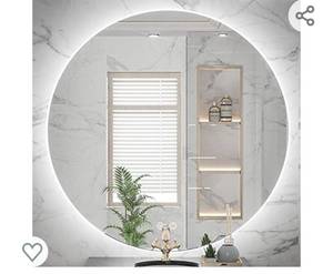 lot 302 image: TETOTE 36Inch LED Backlit Bathroom Round Mirror with Light,Anti-Fog,Dimmable Lighted Mirror,CRI90,IP54Waterproof,Circle Mirror,Vanity Wall Mounted Mirror