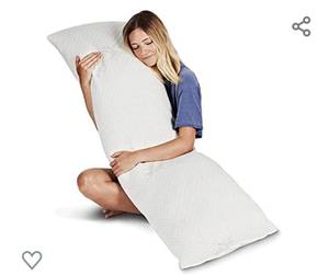 lot 310 image: Snuggle-Pedic Full Body Pillow for Adults - Made in USA, 20 x 54 Long Pillow w Shredded Memory Foam & Kool-Flow Pillow Cover, GreenGuard Gold Certified