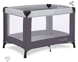 lot 322 image: Dream On Me Nest Portable Play Yard With Carry Bag And Shoulder Strap, Grey