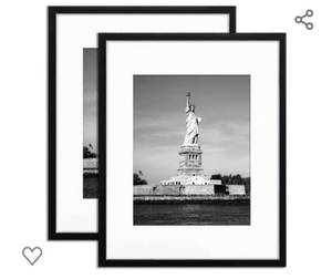 lot 335 image: ENJOYBASICS 16x20 Picture Frame Black Poster Frame,Display Pictures 11x14 with Mat or 16x20 Without Mat,Wall Gallery Photo Frames,2 Pack