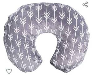 lot 337 image: Boppy Nursing Pillow and Positioner��Original  Gray and White Arrows  Breastfeeding, Bottle Feeding, Baby Support  with Removable Minky Cover  Awake-Time Support