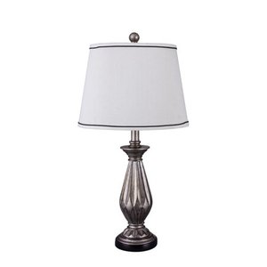 lot 338 image: Fangio Lighting 26 Resin Table Lamp, Antique Silver - W-6169