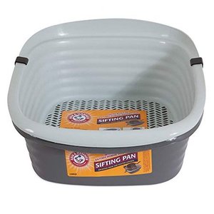 lot 342 image: Arm & Hammer Light Gray Sifting Cat Litter Box Large 15.21 W x 18 L