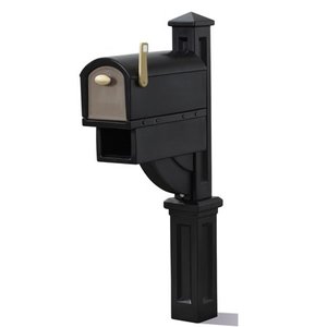 lot 343 image: Step2 MailMaster Hudson Mailbox  Black Mailbox with Newspaper Holder