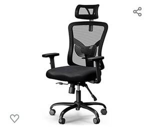 lot 344 image: NOBLEWELL Office Chair Ergonomic Office Chair High Back Mesh Computer Chair with Lumbar Support Adjustable Armrest, Backrest and Headrest