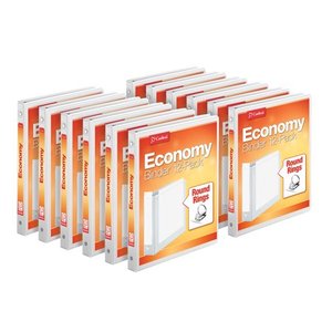 lot 102 image: Cardinal� EconomyValue�� Round Ring Binders ClearVue Cover White 1 inch Pack of 12