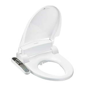 lot 149 image: SmartBidet Electric Bidet Seat with Control Panel for Elongated Toilets in White
