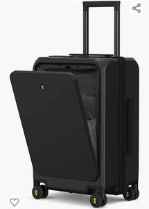 lot 152 image: LEVEL8 Road Runner Pro Carry-On Luggage, 20�� Lightweight PC Hardside Suitcase with USB Charging Port, Spinner Trolley for Luggage with Front Compartment, TSA Lock (Black)