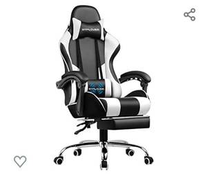 lot 153 image: GTPLAYER Gaming Chair, Computer Chair with Footrest and Lumbar Support, Height Adjustable Gaming Chair with 360°-Swivel Seat and Headrest for Office or Gaming (White)