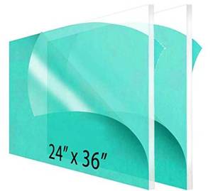 lot 174 image: 2-Pack 24 x 36�� Clear Acrylic Sheet Plexiglass �� 14�� Thick Use for Craft Projects, Signs, Sneeze Guard and More Cut with Cricut, Laser, Saw or Hand Tools �� No Knives