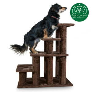 lot 191 image: FurHaven Pet Stairs Steady Paws 4-Step Pet Stairs, Brown