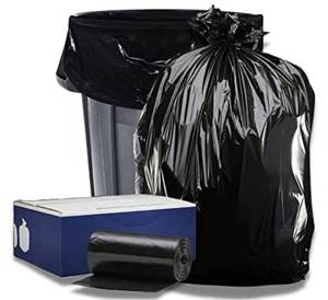 lot 202 image: Plasticplace 55 gallon Trash Bags �� 1.2 Mil �� Black Heavy Duty Garbage Can Liners �� 38�� x 58��