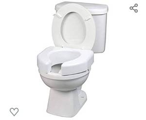 lot 213 image: SP Ableware Basic Open-Front 3-Inch Elevated Toilet Seat for StandardElongated Toilets - White (725790000)