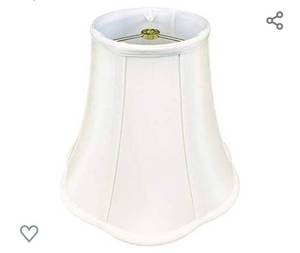 lot 214 image: Royal Designs Flare Bottom Outside Corner Scallop Bell Lamp Shade, White, 6 x 12 x 10.25